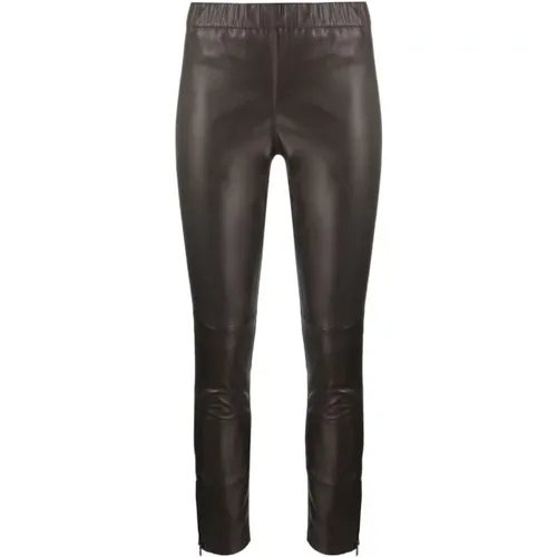 Braune Leder Leggings,Trousers - P.A.R.O.S.H. - Modalova