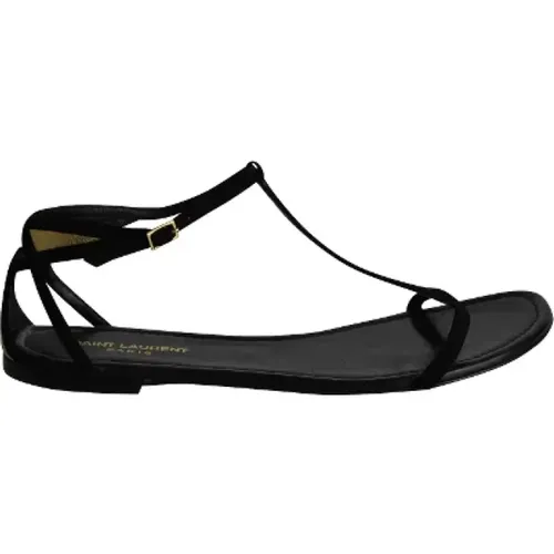 Pre-owned Leather sandals , female, Sizes: 7 1/2 UK - Yves Saint Laurent Vintage - Modalova