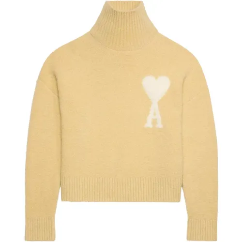 Alpaca Roll-neck Sweater , Herren, Größe: XL - Ami Paris - Modalova