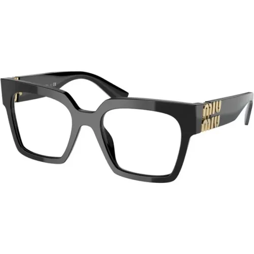 Stilvolle Schwarze Brille , Damen, Größe: 52 MM - Miu Miu - Modalova