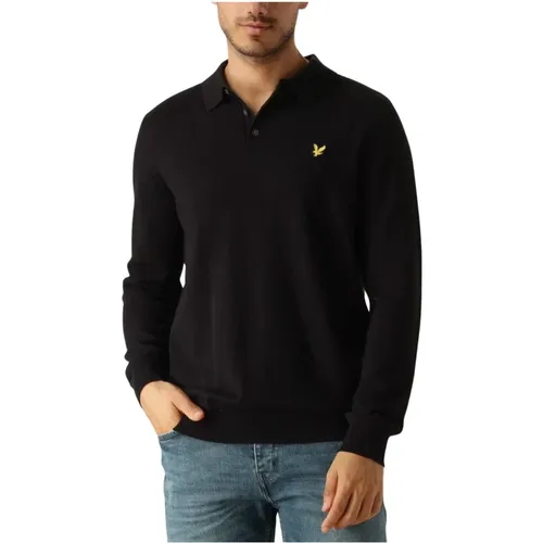 Herren Baumwolle Merino Gestricktes Polo , Herren, Größe: M - Lyle & Scott - Modalova