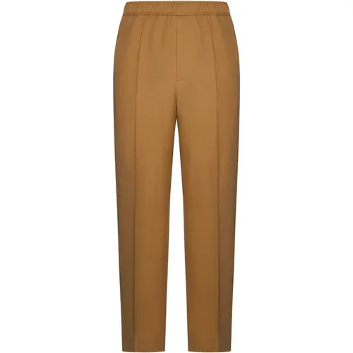 Beige Wool Trousers with Elasticated Waistband , male, Sizes: M, L - Lanvin - Modalova
