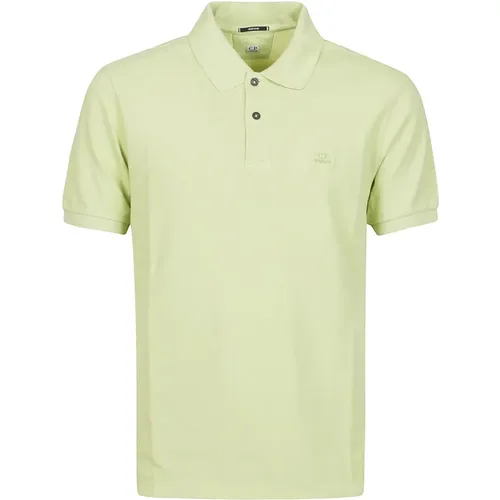 Polo Shirts,Rotes Bud Piquet Polo Shirt,Entengrünes Piquet Polo Shirt,Logo-besticktes Poloshirt,Resist Dyed Polo Shirt,Starlight Piquet Polo Shirt - C.P. Company - Modalova
