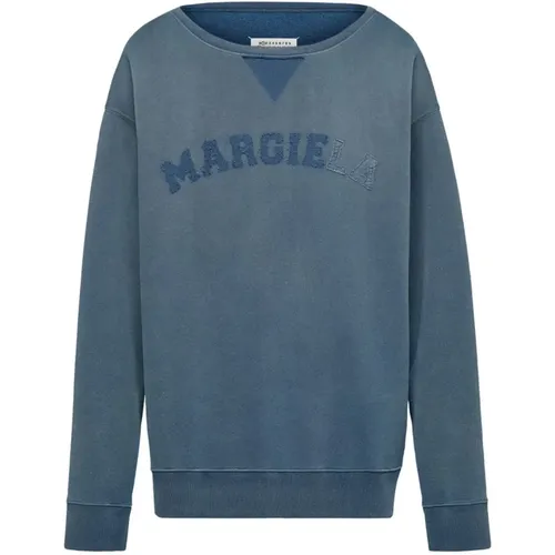 Cotton Sweatshirt with Embroidered Logo , female, Sizes: M, S, L, XL - Maison Margiela - Modalova