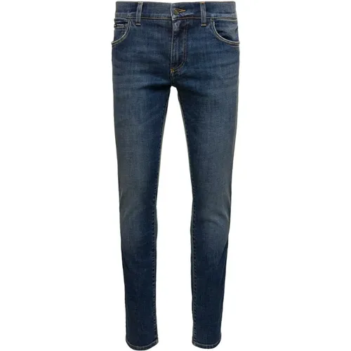 Slim-Fit Denim Jeans , Herren, Größe: 2XL - Dolce & Gabbana - Modalova