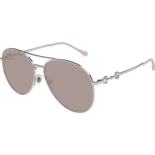 Stilvolle Sonnenbrille in Schwarz , Damen, Größe: 60 MM - Gucci - Modalova