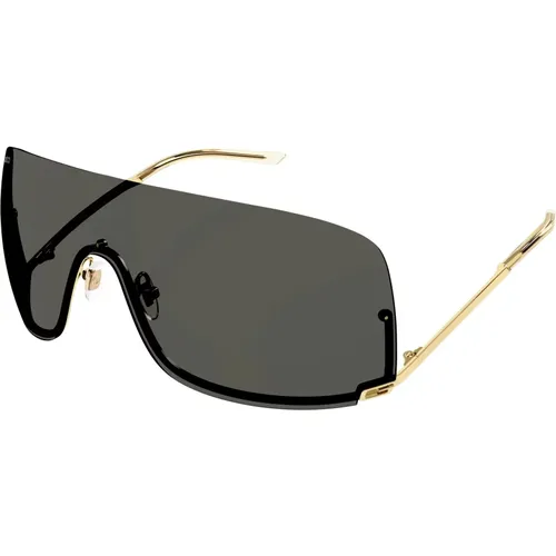 Gold/Dunkelgrau Sonnenbrille , unisex, Größe: ONE Size - Gucci - Modalova