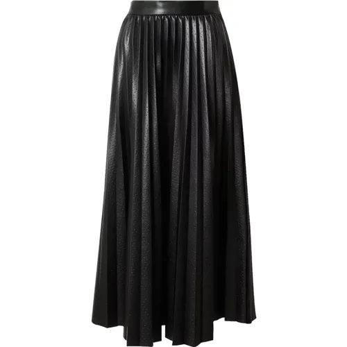 Embossed Midi Skirt with Pleated Details , female, Sizes: L, M - Hugo Boss - Modalova