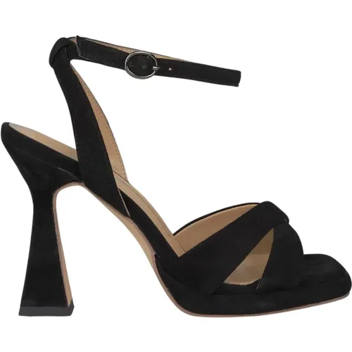 Leather Strappy Heeled Sandals , female, Sizes: 5 UK, 7 UK - Alma en Pena - Modalova