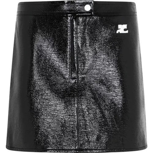 Vinyl Mini Skirt A-Line , female, Sizes: XS, S - Courrèges - Modalova