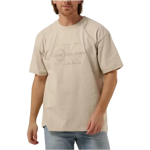 Herren Polo T-Shirts Monologo Washed Tee , Herren, Größe: XL - Calvin Klein - Modalova
