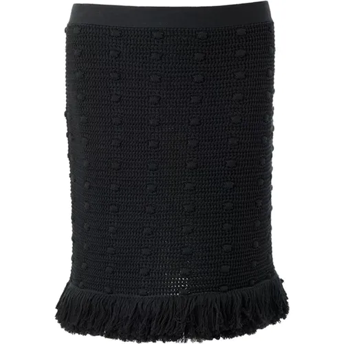 Knitted Skirt with Pompom Details , female, Sizes: L - Bottega Veneta - Modalova