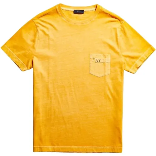 Cotton T-shirt , male, Sizes: XL, S - Fay - Modalova