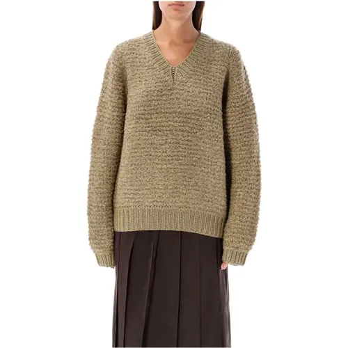 Strukturierter Strick V-Ausschnitt Pullover , Damen, Größe: M - JW Anderson - Modalova