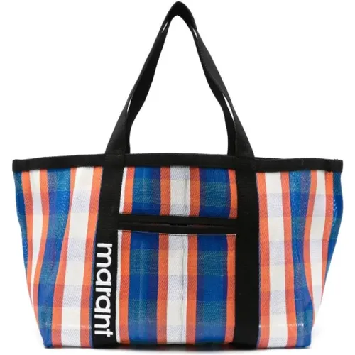 Darwen Bag Checkered Pattern Blue , female, Sizes: ONE SIZE - Isabel marant - Modalova