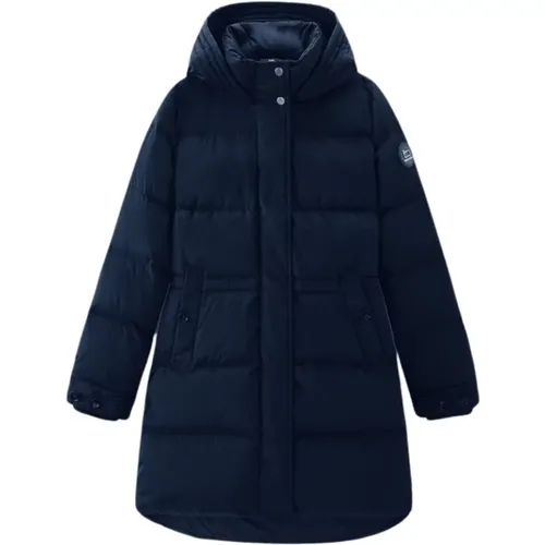 Blaue Puffer Parka für Frauen - Woolrich - Modalova