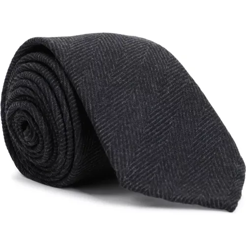 Anthracite Silk Tie , male, Sizes: ONE SIZE - Brioni - Modalova