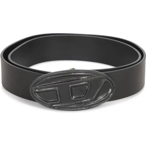 Leather Oval Buckle Belt , male, Sizes: 105 CM, 100 CM, 95 CM - Diesel - Modalova