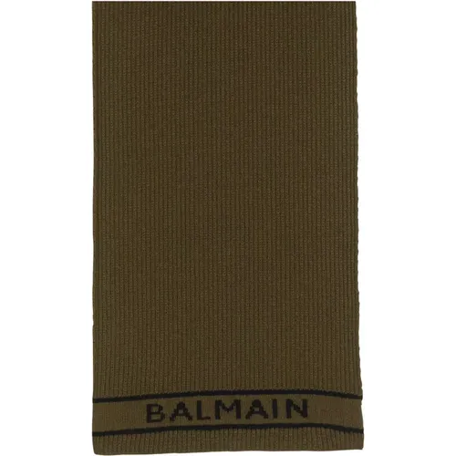 Wollschal mit Logo Balmain - Balmain - Modalova