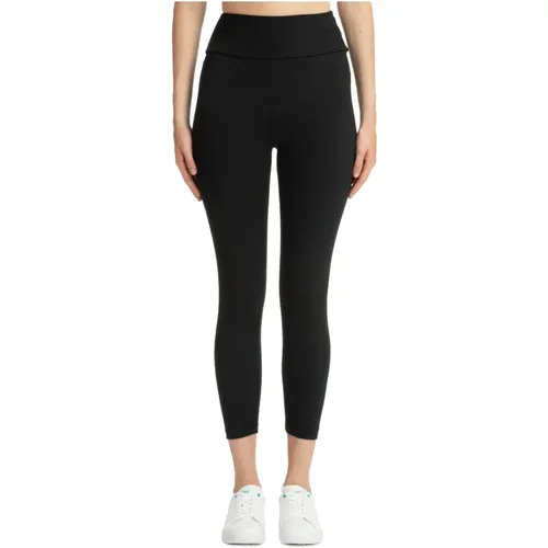 High Waist Plain Leggings with Elasticised Waist , female, Sizes: S - Emporio Armani EA7 - Modalova