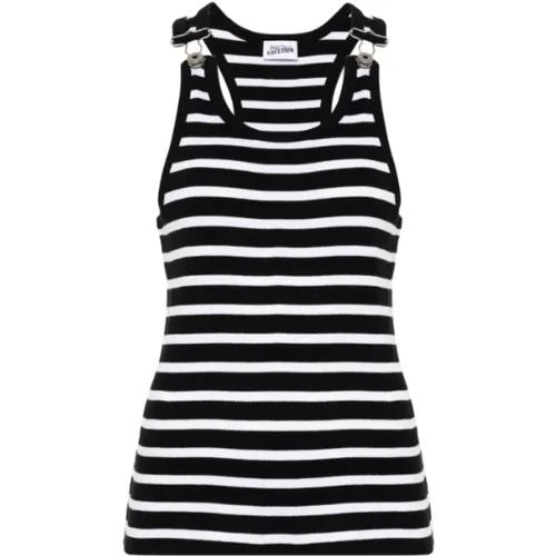 Geripptes Gestreiftes Tanktop , Damen, Größe: M - Jean Paul Gaultier - Modalova