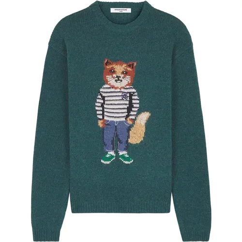 Foxy Inlay Wollmischpullover , Herren, Größe: M - Maison Kitsuné - Modalova