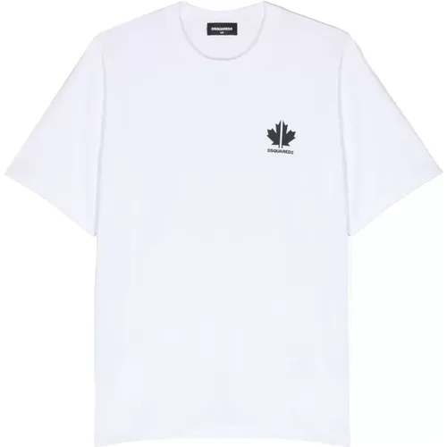 Jungen Maple Leaf Logo T-Shirt - Dsquared2 - Modalova