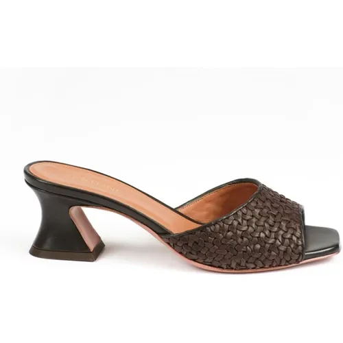 Vintage Peep-Toe Gewebtes Kalb Mule - Testoni - Modalova