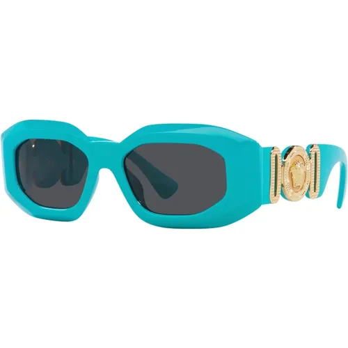 Rock Icons Sonnenbrille - Azure/Dunkelgrau , unisex, Größe: 54 MM - Versace - Modalova