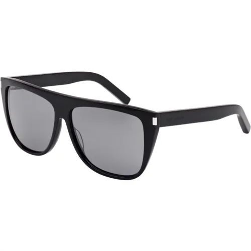 SL 1 Sonnenbrille, Schwarz/Grau Silberne Gläser - Saint Laurent - Modalova