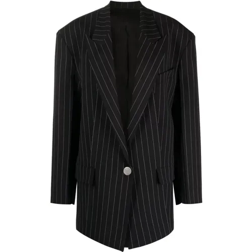 Curved Pinstripe Blazer , female, Sizes: S - The Attico - Modalova