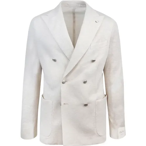 Regular Fit Ivory Double-Breasted Jacket , male, Sizes: XL, M - Lubiam - Modalova