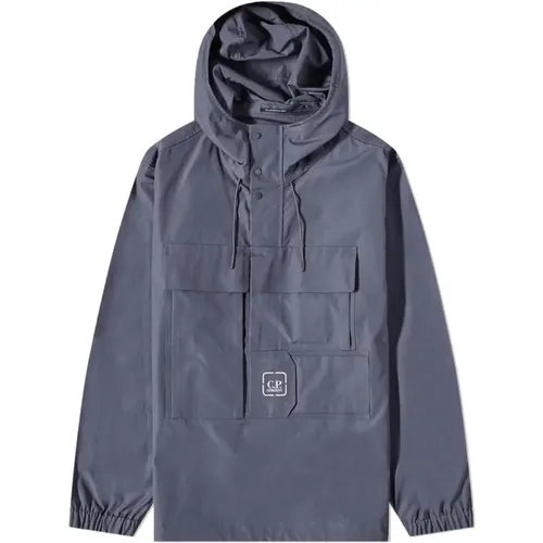 Graue Windbreaker Jacke mit Reißverschluss , Herren, Größe: M - C.P. Company - Modalova