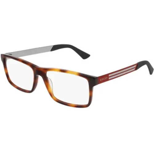 Havana Rote Transparente Brille , unisex, Größe: 57 MM - Gucci - Modalova