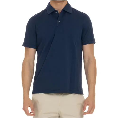 Blau Baumwoll-Jersey Polo Shirt , Herren, Größe: M - Aspesi - Modalova