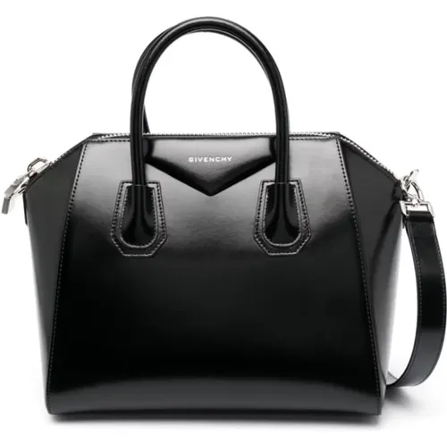 Schwarze Antigona Tote Tasche,Schwarze Box Calfskin Antigona Tasche - Givenchy - Modalova