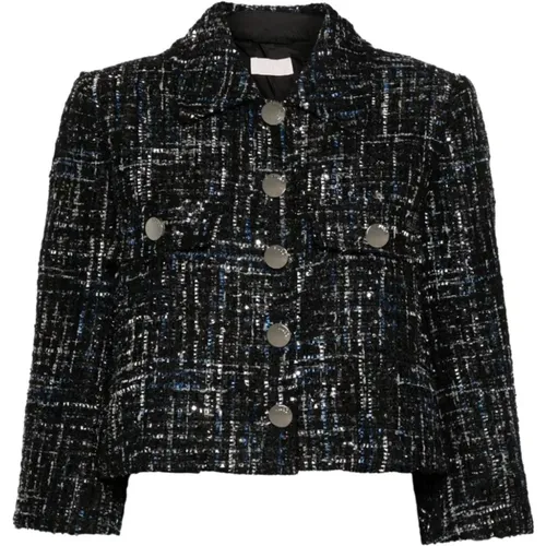 Tweed Bouclé Jacket with Metallic Threading , female, Sizes: S, XS - Liu Jo - Modalova