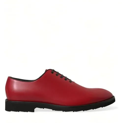 Rote Leder Oxford-Schuhe , Herren, Größe: 44 EU - Dolce & Gabbana - Modalova