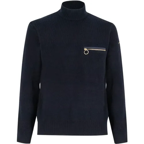 Woll-Crewneck-Sweater mit Goldreißverschluss - PAUL & SHARK - Modalova