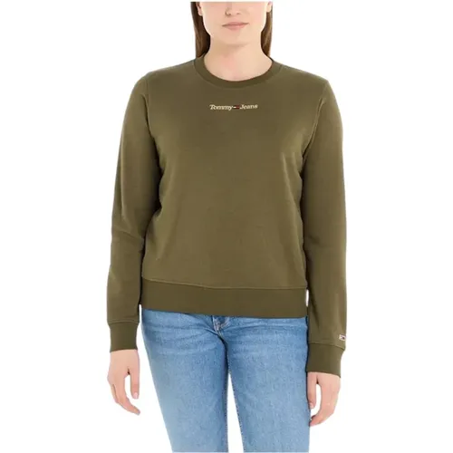 Gold Linear Sweatshirt , Damen, Größe: S - Tommy Hilfiger - Modalova