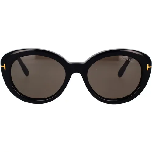 Classic Cat-eye Sunglasses in with Smoke Lenses , unisex, Sizes: 55 MM - Tom Ford - Modalova
