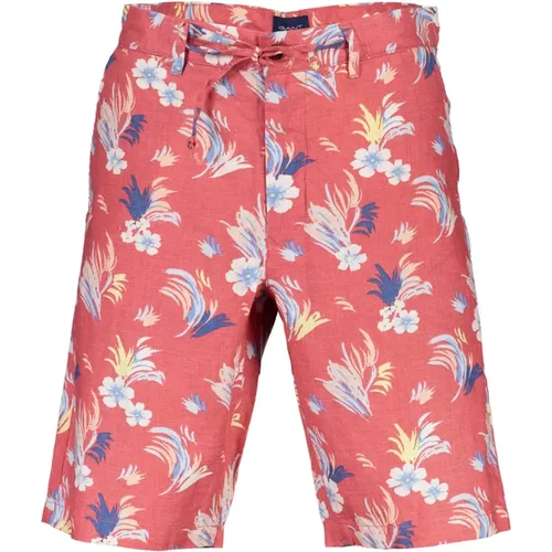 Rote Bermuda-Shorts mit Logo , Herren, Größe: W31 - Gant - Modalova