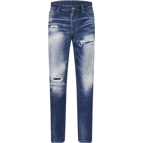 Slim-Fit Distressed Jeans , Herren, Größe: L - Dsquared2 - Modalova