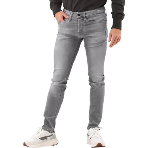 Graue Skinny Jeans mit Logo , Herren, Größe: W34 - Denham - Modalova