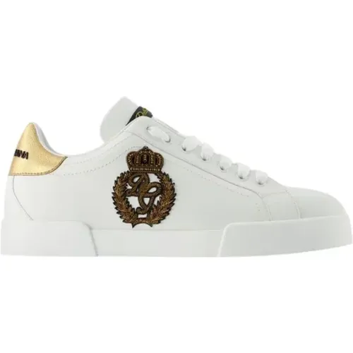 Leather sneakers , male, Sizes: 10 UK - Dolce & Gabbana - Modalova