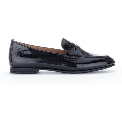 Schwarze Lederloafer , Damen, Größe: 35 1/2 EU - Gabor - Modalova