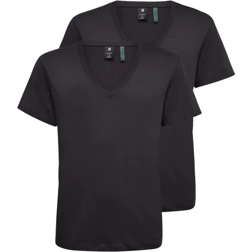 T-Shirt 2 Pack V-Neck T-Shirts 2er Pack Basic V-Ausschnitt Rib Jersey - G-Star - Modalova