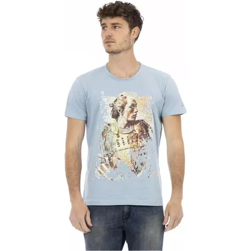 Stylisches Baumwoll-T-Shirt mit Frontdruck , Herren, Größe: 2XL - Trussardi - Modalova