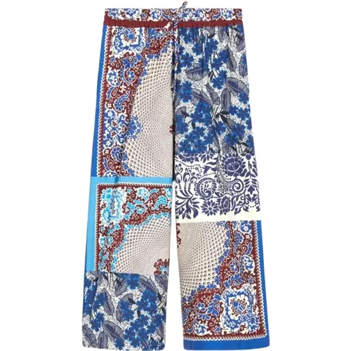 Ornamental Wide Leg Cotton Pants , Damen, Größe: 3XS - Max Mara Weekend - Modalova