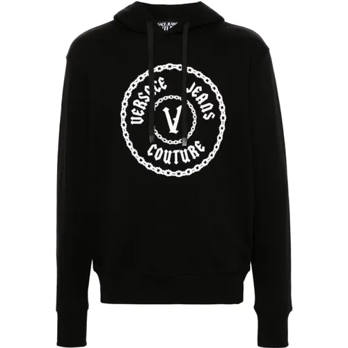 Schwarzer Sweatshirt für Männer Aw24 , Herren, Größe: L - Versace Jeans Couture - Modalova